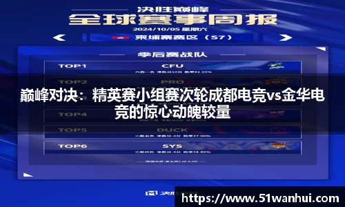 巅峰对决：精英赛小组赛次轮成都电竞vs金华电竞的惊心动魄较量